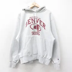 XL/古着 長袖 チャンピオン Champion リバースウィーブ パーカー メンズ 00年代 00s DENVER 薄グレー 霜降り 26jan21