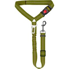 RYUBOF 犬 シートベルト 車用 リード 長さ調整可 伸縮性 バックル付き ドライブ用 ペットシートベルト 飛び出し防止 大型犬 中型犬 小型犬 猫対応 ヘッドレスト装着 丈夫 洗える 安全リード 360度回転フック 簡単装着 (アー [アーミーグリーン]