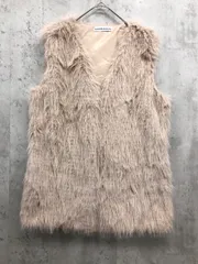 美品 AILUBAODAN ジレ エコファー ベスト sizeF/ベージュ ◆■ レディース