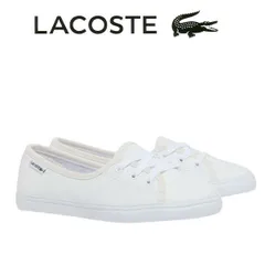 LACOSTE ラコステ スニーカー レディース MEDIAN LTH 126 1 51SFA0130 白 レザー 本革 ローカット きれいめ 通勤 軽量 上品 カジュアル 大人 女性 ブランド バレエシューズ 人気 通学 靴 ホワイト 21G