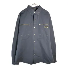 HARLEY DAVIDSON ハーレーダビッドソン 長袖シャツ モーターサイクル ネイビー(メンズ L)中古 古着 X4502