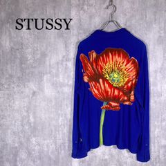 超絶希少デザイン】STUSSY☆バックビッグロゴコスモス秋桜花フラワー 