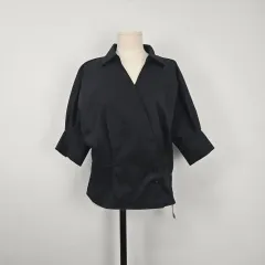 0082 オフ リミーツ ラブ デザイン ブラック ブラウス 5分90