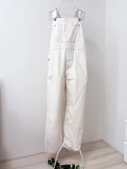 【美品✨】オフホワイト オーバーオール サロペット 両サイドポケット付 洗濯機OK