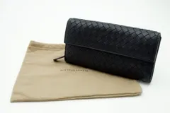 ボッテガ ヴェネタ 札入れ 長財布 ウォレット イントレチャート メンズ Unisex レザー 黒 ブラック BOTTEGA VENETA 5211k