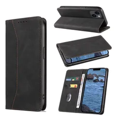 【特価商品】KWATUNG iPhone 13 用 手帳型ケース iPhone 13 用 ケース 手帳型 おしゃれ 肌感レザー アイフォン13 用 ケース 内蔵マグネット耐衝撃 iphone 13 用 スマホケース カード収納 スタンド機能 全面保護ブラック