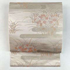 夏物 名古屋帯 絽 西陣織 正絹 中古 オフホワイト 花so686 - メルカリ