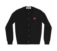 PLAY COMME des GARCONS レッド ハート ニット カーディガン ブラック