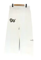 ナインティナインティ ガール 9090 girl 90 Logo Girl Straight Sweat Pants 90ロゴ ストレートスウェットパンツ 白 レオパード NL0015 ホワイト Mサイズ 101LB-51