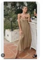 H&M フリル デザインテープ ドレス XL