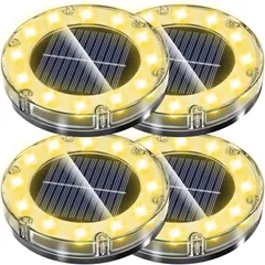 【数量限定】NFESOLAR ガーデンライト ソーラー 屋外 防水 埋め込み式 LED 光センサー おしゃれ 庭 ライトアップ 外構 エントランス 置き型 駐車場 ライト 日陰でも使える (4個セット)