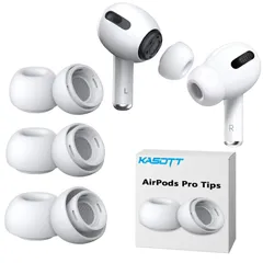 【在庫処分】KASOTT AirPods Pro イヤーピース シリコンイヤーチップ 遮音性 滑り止め 柔らかい 耳垢ガード フィット感 脱落防止 エアーポッズ プロ用 対応 交換用 収納ケース付き ホワイト (S/M/Lサイズ各1ペア)