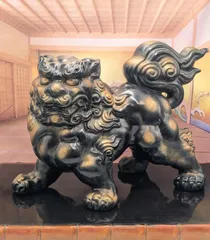 希少 那智黒石 狛犬 一対 高さ約23cm 石彫り 置物 縁起物 玄関飾り 2026