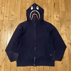 ★XL★ WGM シャーク パーカー ネイビー shark full zip hoodie a bathing ape BAPE Navyエイプ ベイプ アベイシングエイプ wi4