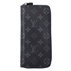 ルイ・ヴィトン LOUIS VUITTON 財布 モノグラム エクリプス メンズ ブランド 長財布 ジッピー ウォレット ヴェルティカル M62295 ブラック ラウンドファスナー おしゃれ 【中古】