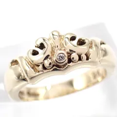 新品仕上げ ROYALORDER ロイヤルオーダー 9K K9 指輪 リング クラウン ダイヤ ダイヤモンド 6.5号 ゴールド ジュエリー MARIE CROWN BAND WITH DIAMOND GOLD 4593のサムネイル
