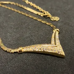 Christian Dior　ディオール　ネックレス　ラインストーン　ゴールド　1147