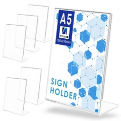 アクリル本舗 ポップスタンド 卓上 アクリル スタンド メニュー立て メニュースタンド pop 立て 写真 フォトフレーム 飲食店 オフィス 展示 L字 6個セット (A5判) [A5判]