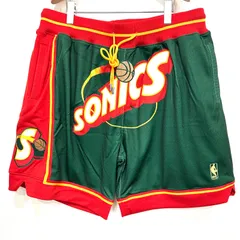 【楠本質店/元住吉】新品　Mitchell & Ness × Just Don NBA Seattle SuperSonics ショーツ サイズ：XL バスパン ミッチェル&ネス ジャストドン グリーン/レッド/イエロー　ハーフパンツのサムネイル