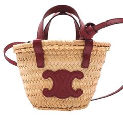 極美品！CELINE ミニ トリオンフ パニエ 2way 希少カラーボルドー