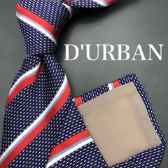 【美品】DURBAN ダーバン　ネクタイ　ネイビー　レッド　ストライプ　ドット