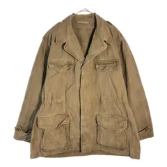 40年代 フランス軍 M-47 フィールドジャケット 前期型 ヴィンテージ ユーロ ミリタリー(メンズ L相当)中古 古着 X4532