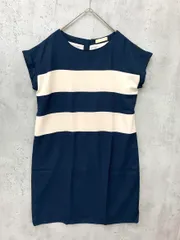 BEAMS HEART ビームスハート ボーダー バックジップ ワンピース アイボリー×紺 ■■ レディース