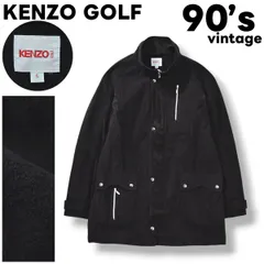 【美品】 90s ヴィンテージ ケンゾー ゴルフ KENZO GOLF スタンドカラー スウェード コート ジャンパー コーデュロイ 細畝 切替 裏起毛 5 ブラック モード デザイナーズ スポーツ カジュアル メンズのサムネイル