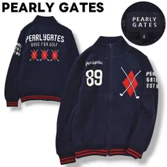 日本製 パーリーゲイツ PEARLY GATES ドライバーズ ニット セーター ウール ジャケット スタンドカラー ブルゾン ジャンパー 裏地 メッシュ アーガイル ロゴ 4 ネイビー ゴルフ スポーツ カジュアル ウェア メンズのサムネイル