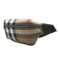 【新品】バーバリー バッグ ショルダーバッグ BURBERRY SONNY コットン レザー チェック柄 ベルトバッグ ボディバッグ 8084555 TAUPE BROWN (ブラウン系マルチ) アウトレット メンズ レディース 送料無料