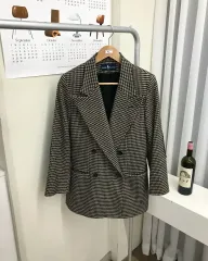 ポロ ハウンドトゥースチェック ダブル ウールコート