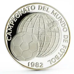 く*み様 1982年 パナマ　サッカーワールドカップ 5バルボアプルーフ銀貨　ケ パナマ 5バルボア サッカーワールドカップ スペイン大会 プルーフ銀貨