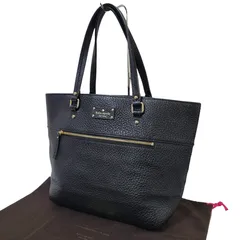 B-5 美品 kate spade ケイトスペード トートバッグ ブラック ロゴ レザーA4 大容量 通勤通学 ビジネスバッグ 保存袋 081-1-260213 24-17