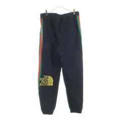 GUCCI (グッチ) 21SS×THE NORTH FACE ザ ノースフェイス サイドシェリーラインロゴプリントスウェットパンツ ブラック 657490 XJDIPのサムネイル