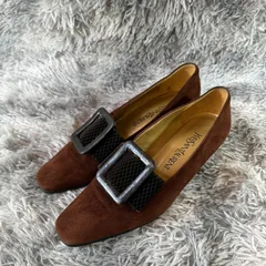 YSL イヴサンローラン パンプス 24cm 相当　ブラウン　ローヒール  YS26C-034