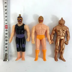 TOMY タイガーマスク ミスター不動 ザ・ゴールデンマスク ザ・ピラニアン・ゴールド ソフビ 3体セット ※長期保管のサムネイル