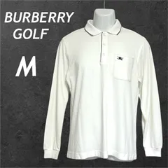 BURBERRY GOLF  バーバリーゴルフ メンズ 長袖ポロシャツ M ゴルフウエア 刺繍ロゴ  BFV40-124-01 三陽商会 ホワイト系 (C010)