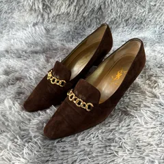 Yves Saint Laurent チェーン スウェードヒールパンプス 　YS26C-035