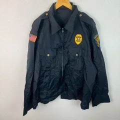 SECURITY ブルゾン バックプリント ワッペン ブラック メンズ 古着 ストリート ワーク系 アメカジ