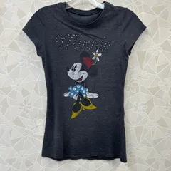 【Disney】Tシャツ ミニー プリント グレー ディズニー 半袖 春夏