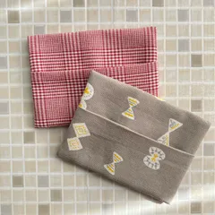 ポケットティッシュケース　2点セット　④ 後ろポケットつき