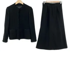 Leilian(レリアン) スカートスーツ レディース美品  - 黒 ツイード/肩パッド/ラメ