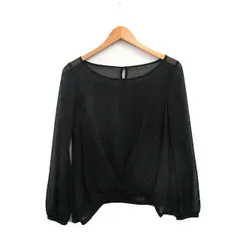 クードシャンス CdeC COUP DE CHANCE ブラウス シャツ プルオーバー 長袖 ヒョウ柄 38 ブラック 黒 /KT27