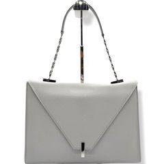 ヴァレクストラ　Valextra　イジィテ　ラージ　チェーンショルダーバッグ　グレー　肩掛け　ワンショルダーバッグ　レザー　本革　4626