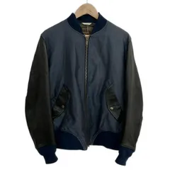 Paul Smith Collection(ポール スミス コレクション) ブルゾン サイズL メンズ - ネイビー×黒 長袖/一部レザー/MA-1/春/秋