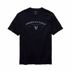 アメリカンイーグル AMERICAN EAGLE メンズ Men's 半袖 AE ライトウェイト アイコンロゴ グラフィック Tシャツ マーブルドブルー ダークネイビー