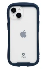 iFace Reflection iPhone 15/14/13 ケース クリア 強化ガラス (ネイビー)【アイフェイス iphone15 iphone14 iphone13 ケース カバー スマホケース 透明 [ネイビー] [iPhone 15/14/13]