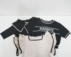 [NI] ems excite　INGNI　L’espoir　エムズ エキサイト　イング　レスポワール　デカ襟パイピングCT　ロゴ半袖ニット　半袖 フリル トップス　ブラック　ベージュ　3点まとめて