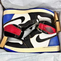 即配送可能 黒タグ付き NIKE fragment design UNION JORDAN 1 RETRO High OG Varsity RED 27.5cm IO7847-002 ナイキ フラグメントデザイン ユニオン エアジョーダン レッド スニーカー