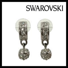 Y【SWAROVSKI】フープ ピアス シルバーカラー クリスタル ライン